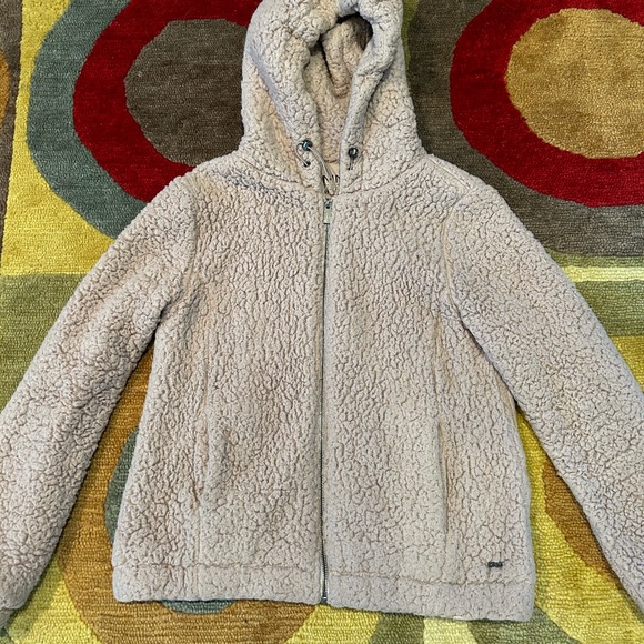 Marc New York Performance Hooded Sherpa Jacket Coat Dusky Mauve Light Pink Small - Picture 1 of 6